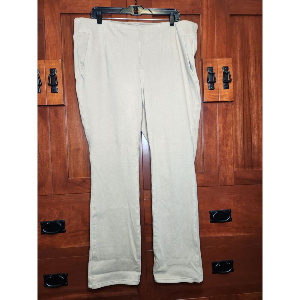 Belle by Kim Gravel Light Tan Jeans Straight Leg Pull-on Women's Size 20W